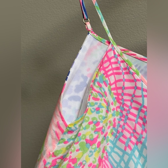 Lilly Pulitzer Clara Silk Roar Of the Seas Asymmetric Hem Slip Dress Women’s XS - Picture 10 of 16